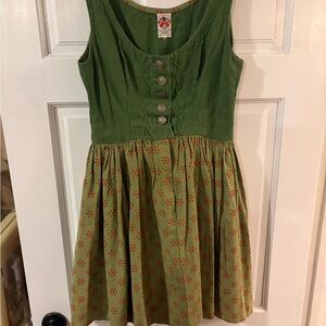 Vintage Original Land Salzburg Wien Innsbruck Pink And Green Dress